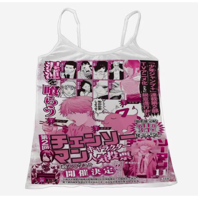 เสื้อสายเดี่ยว เบบี้ที ฮาราจูกุ anime aesthetic babytee summer harajuku japan 2000s style ⭐🍓 (aris)