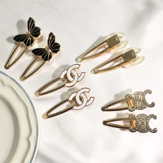 (ราคา/คู่)🌷กิ๊บติดผม กิ๊บปากเป็ดอะไหล่แบรนด์ สไตล์เกาหลี หรูหรา ติดแกรม