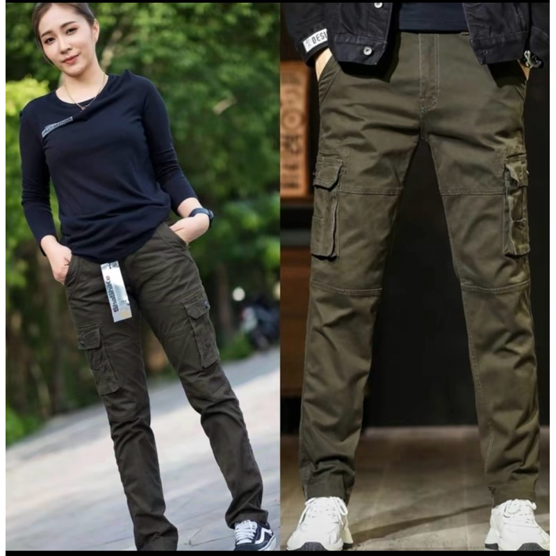 สินค้าขายดีกางเกงคาร์โก้cargoกางเกงยุทธวิธีชายหญิงใส่ได้แถมฟรีเข็มขัด