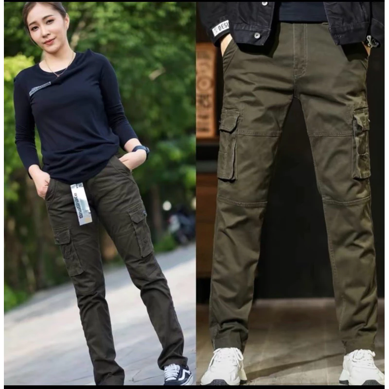 สินค้าขายดีกางเกงคาร์โก้cargo pants กางเกงยุทธวิธีชายหญิงใส่ได้แถมฟรีเข็มขัด