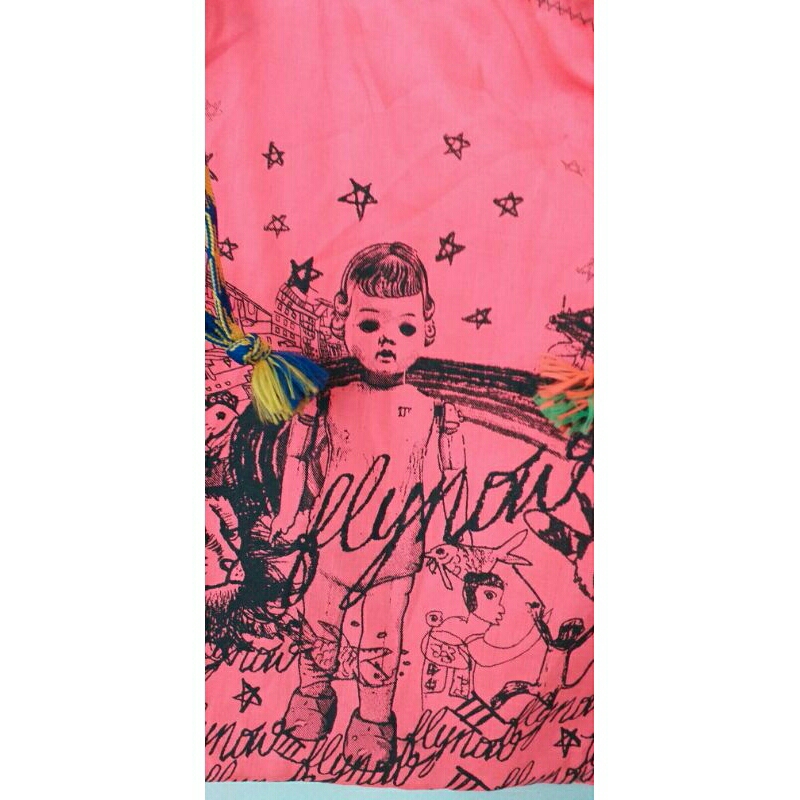 FLYNOW ถุงผ้า flynow III สีชมพู สะพายได้ มีเชือกรูดปิดปากถุง