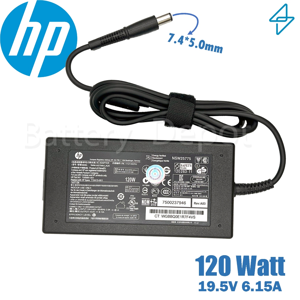 HP Adapter ของแท้ HP Pavilion 20 All-in-One PC 20-b017l, Pavilion 20-b116l AIO, ProOne 400 G2 120W 7.4 สายชาร์จ HP