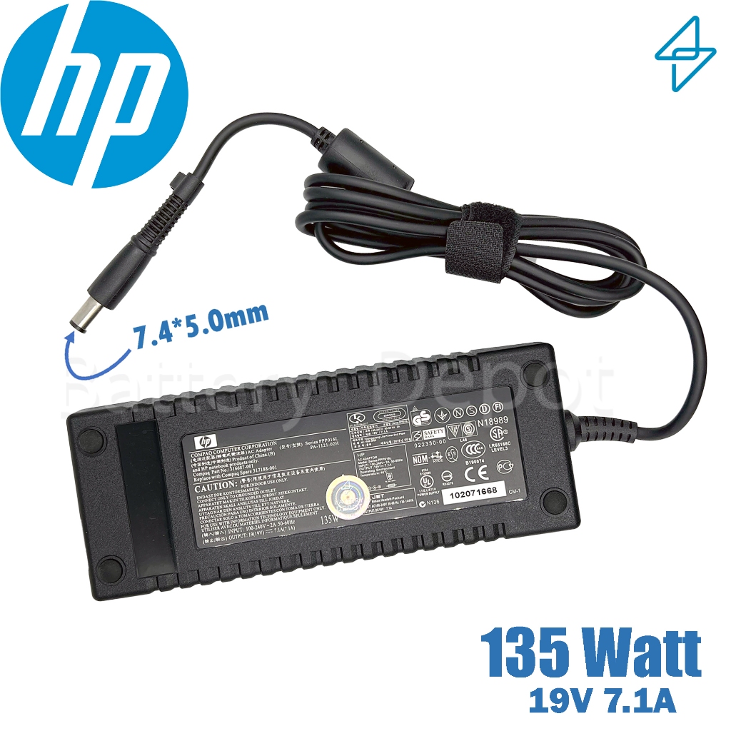 HP Adapter ของแท้ 19V/7.1A 135W หัวขนาด 7.4*5.0mm สายชาร์จ HP PC All-in-One HP TouchSmart 600-1037d 