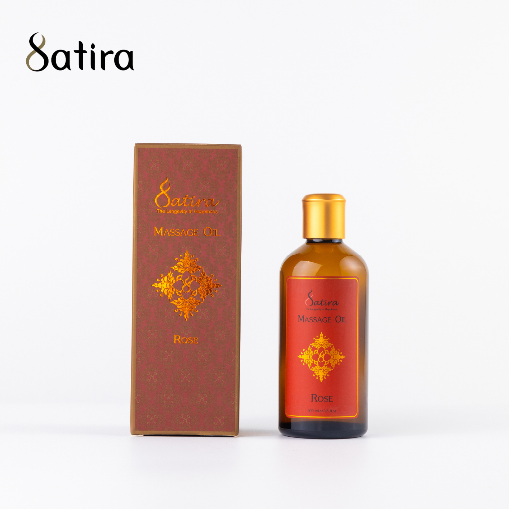 Satira Massage oil Rose 100 ml สถิรา น้ำมันนวดผิวกาย กลิ่นกุหลาบ 100 มล