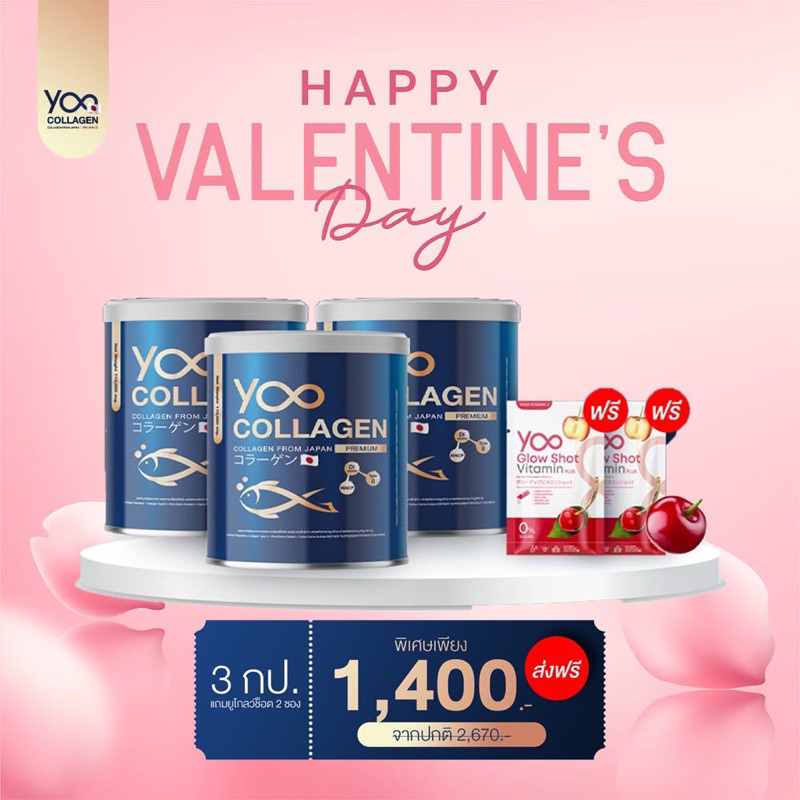 Yoo ยู คอลลาเจน อาหารเสริม ฟื้นฟูและบำรุงผิว กระดูก และข้อต่อ