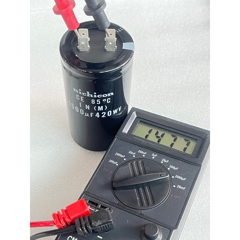 1500UF 420V (แพ็ค1ตัว)50×100mm ยี้ห้อnichicon ของใหม่ บวกลบ20% C1500UF450VDC คาปาซิเตอร์ 1500UF420VD