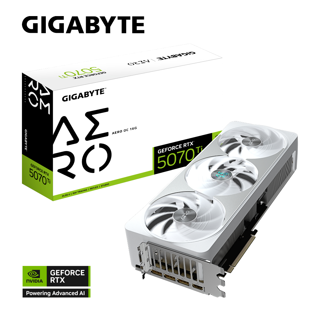 VGA (การ์ดแสดงผล) GIGABYTE GeForce RTX 5070 Ti AERO OC 16G