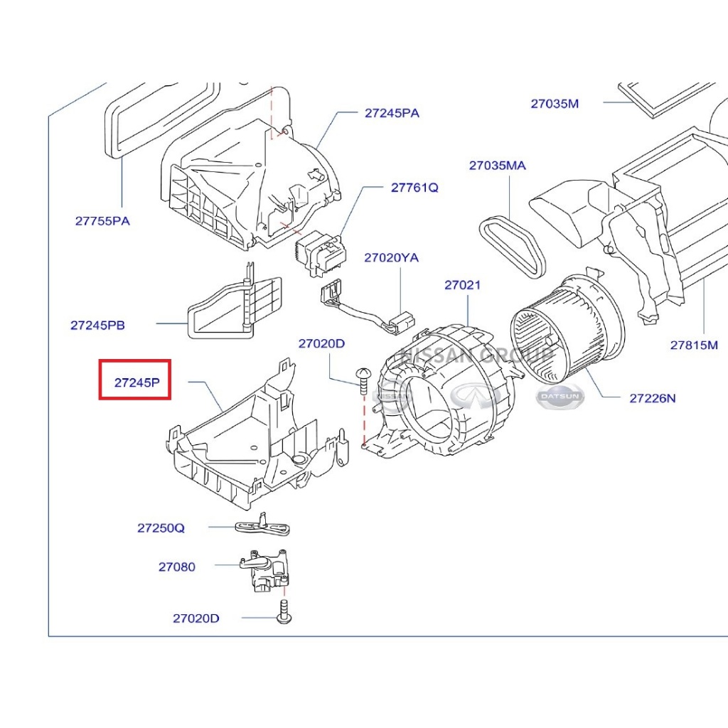 เสื้อประตูลมแอร์ตัวล่าง NISSAN JUKE , F15,HR16DE