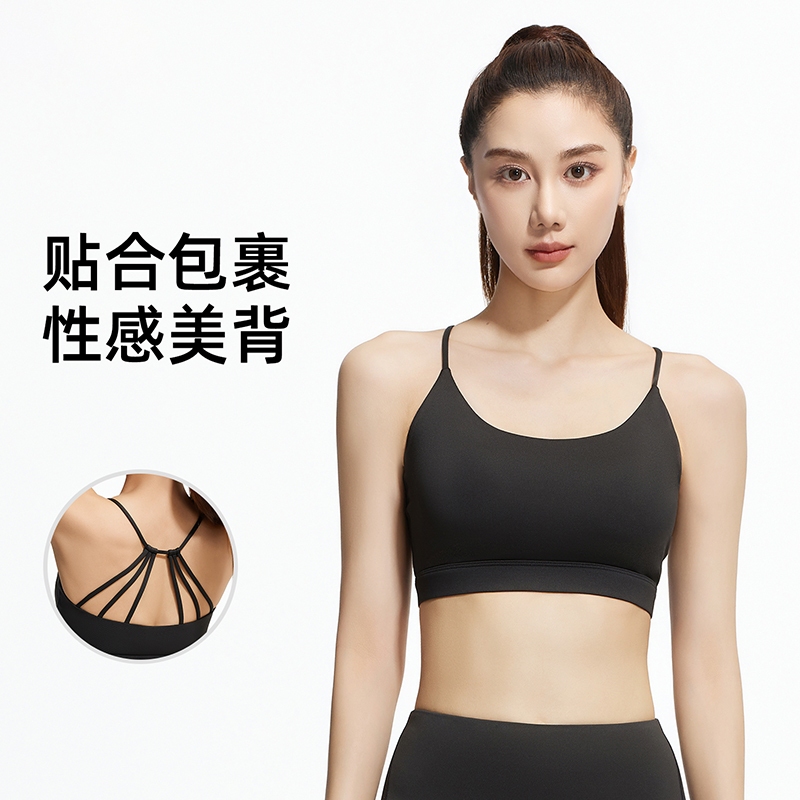 เสื้อบราโยคะ SportBra สปอร์ตบราออกกำลังกาย สายเดี่ยวไขว้หลังสายทูโทน ทรงใหม่สวยใส่สบายทรงสวย บราเย็บติด JYMN068