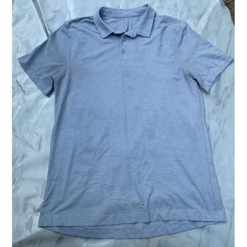 เสื้อกีฬาคอปก แขนสั้น สีฟ้า แบรนด์ทั่วไป 0990