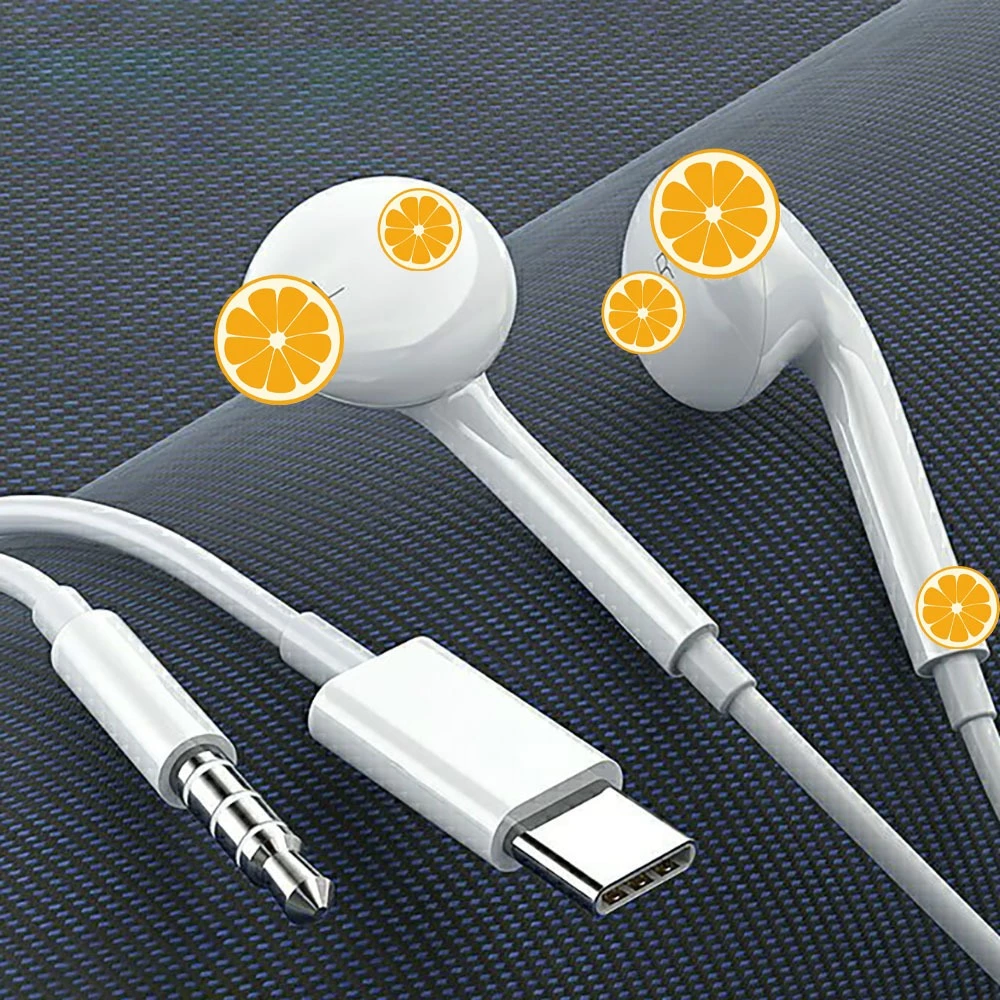 หูฟัง หูฟังมีสาย สำหรับ Android Type-C AUX 3.5mm มีไมค์ในตัว ใช้งานได้กับอุปกรณ์หลายชนิด บรรจุกล่อง คุณภาพเสียงดี