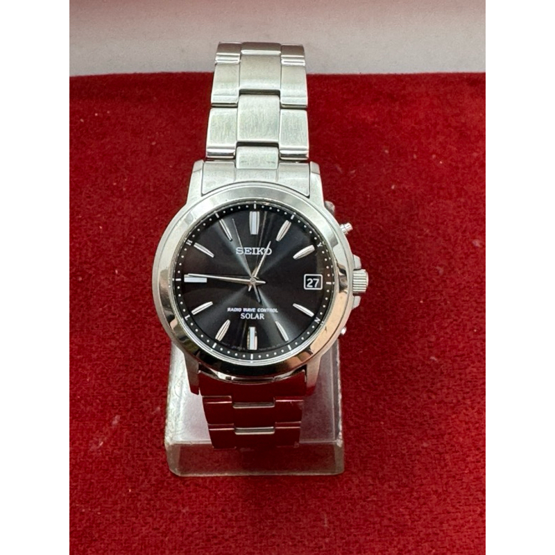 SEIKO.RADIO.WAVE.CONTROL.SOLARนาฬิกาผู้ชายมือสองของแท้รับประกันหลังการขาย3เดือน