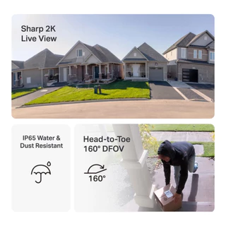 TP-Link (Tapo D210) Tapo Video Doorbell Camera กริ่งประตูอัจฉริยะ กล้อง 2K 3MP ภาพสีคมชัด IP65 สื่อสารได้ 2 ทาง