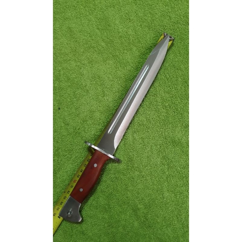 มีดพกAK35 มีดพกเดินป่าเลสด้ามไม้ชองหนังยาว35cm