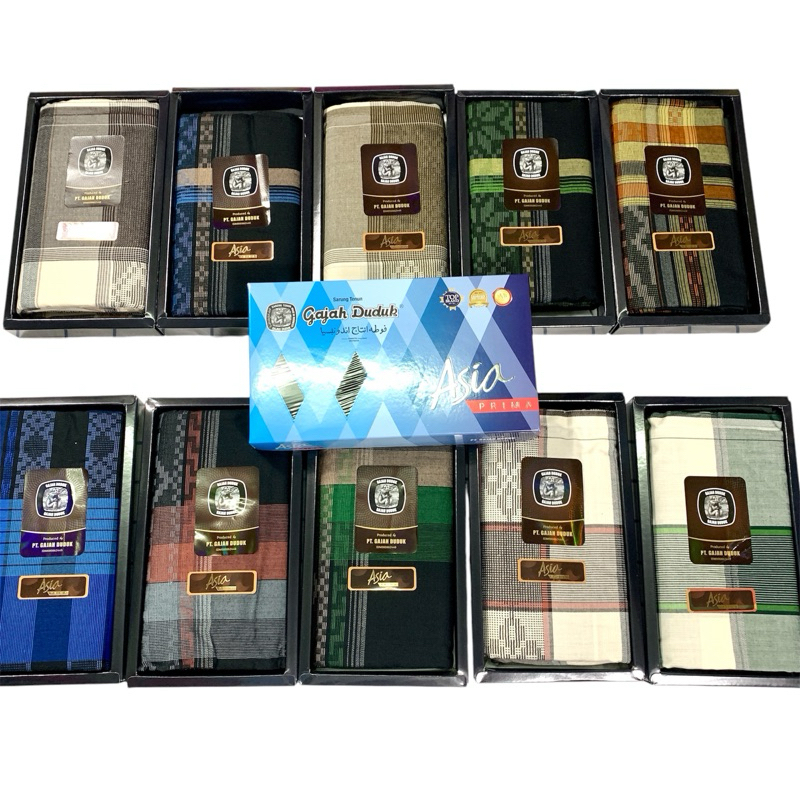 ผ้าโสร่งผู้ชาย ตราช้าง แบรนด์ “Gajah Duduk “ รุ่น Asia ผ้าไม่ลื่น ซับน้ำดี ลายมาใหม่ ผ้าสวย เย็บแล้วพร้อมกล่อง มีราคาส่ง