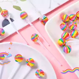 จูปาจุ๊บ อมยิ้ม อมยิ้มมินิสายรุ้ง Mini Lollipop 50-100ชิ้น รสหวานอร่อย ขนมปาร์ตี้ รสผลไม้รวม