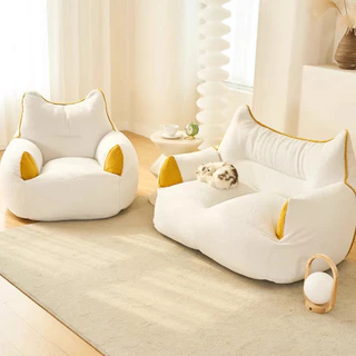 baby sofa โชฟาถูกๆ โซฟาขี้เกียจ Bean Bag ทรงหูแมว ที่นั่งเดี่ยว ผ้ากํามะหยี่เท็ดดี้ นุ่มสบาย พร้อมเม็ดโฟม ถอดออกได้