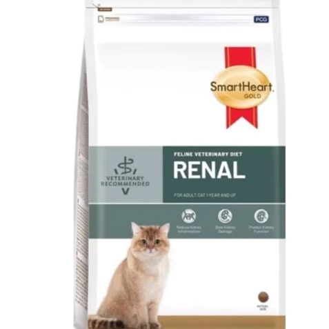 SmartHeart Gold Cat RENAL 1kg เพิ่มขนาดใหม่ สมาร์ทฮาร์ทโกลด์ (ถุงแบ่งขาย1กิโล) ถุงขนาด 1 กิโลกรัม*โปรดอ่านรายละเอีย