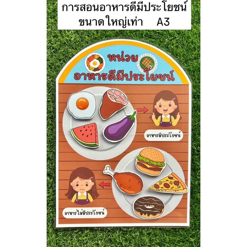 สื่อการสอนหน่วย อาหารดี มีประโยชน์ สื่อการสอนประถม ขนาดใหญ่เท่าA3