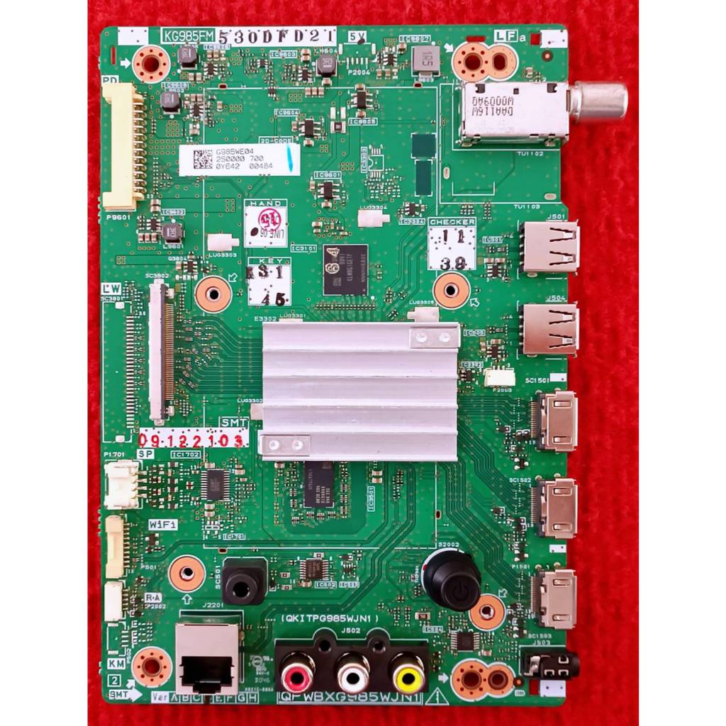 เมนบอร์ดทีวี SHARP ใช้กับรุ่น  2T-C42BG1X , 2T-C42BG8X  พาสบอร์ด QPWBXG985WJN1
