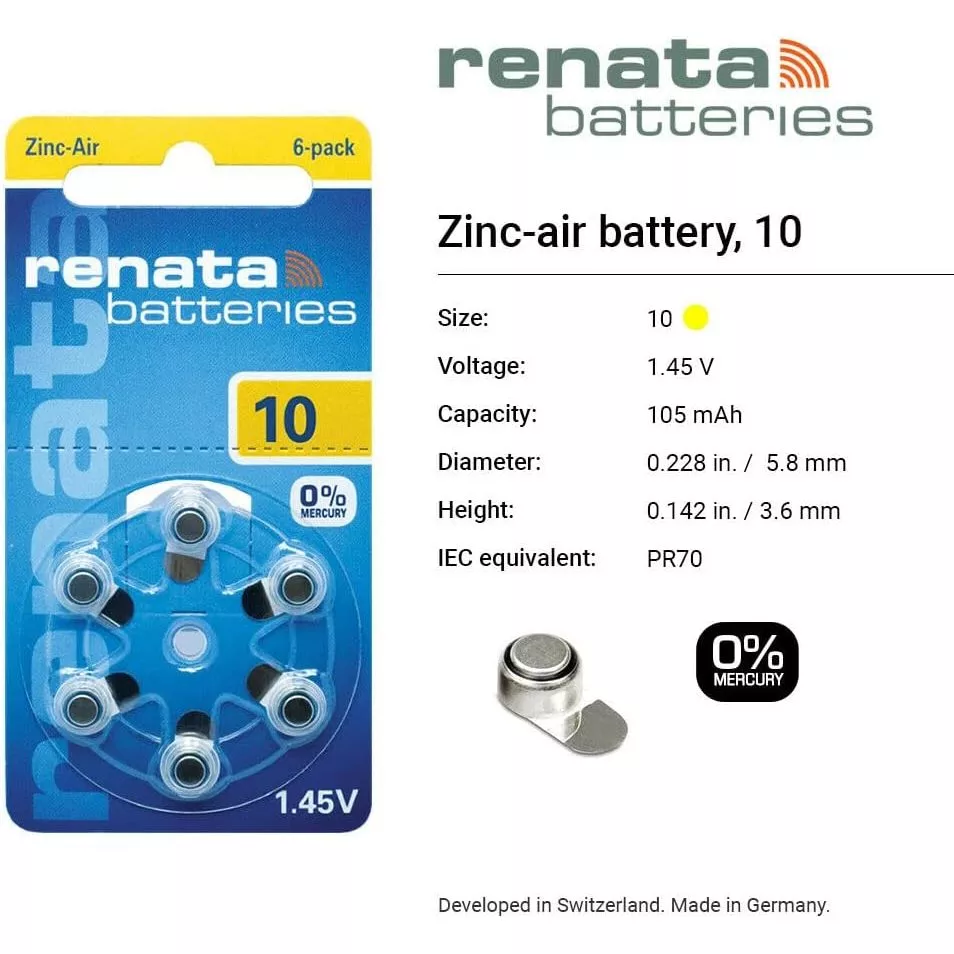 ถ่านเครื่องช่วยฟัง Renata ZA10 / ZA13 / ZA312 / ZA675 1.45V thumbnail 10