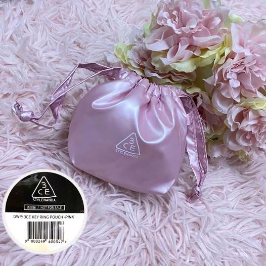 3CE KEY RING POUCH - PINK กระเป๋ามินิพร้อมที่ห้อยพวงกุญแจ ของแท้