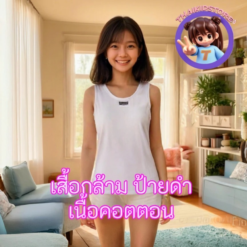 เสื้อกล้าม คอตตอน ผู้หญิง ทับใน ซับใน ป้ายดำ สีขาว กล้าม ขาวล้วน ผ้านุ่ม ใส่สบาย Size S-M-L-XL-2XL
