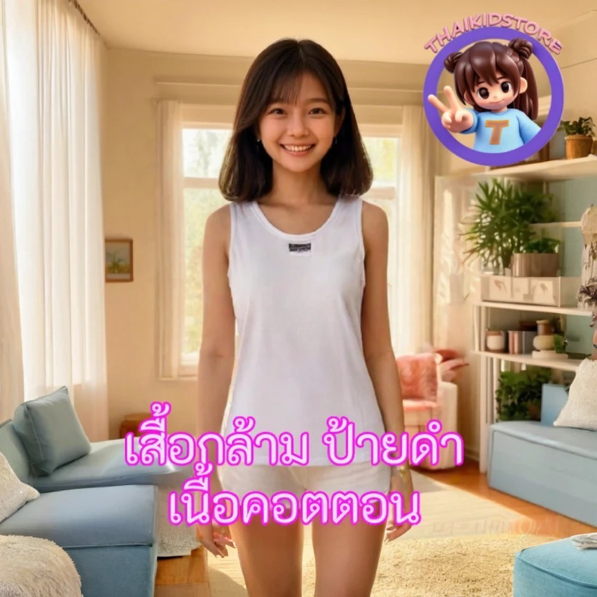 6 ตัว เสื้อกล้าม ผู้หญิง คอตตอน ป้ายดำ ทับใน ซับใน Size S-XXL สีขาว ผ้านุ่ม ใส่สบาย ราคาส่ง