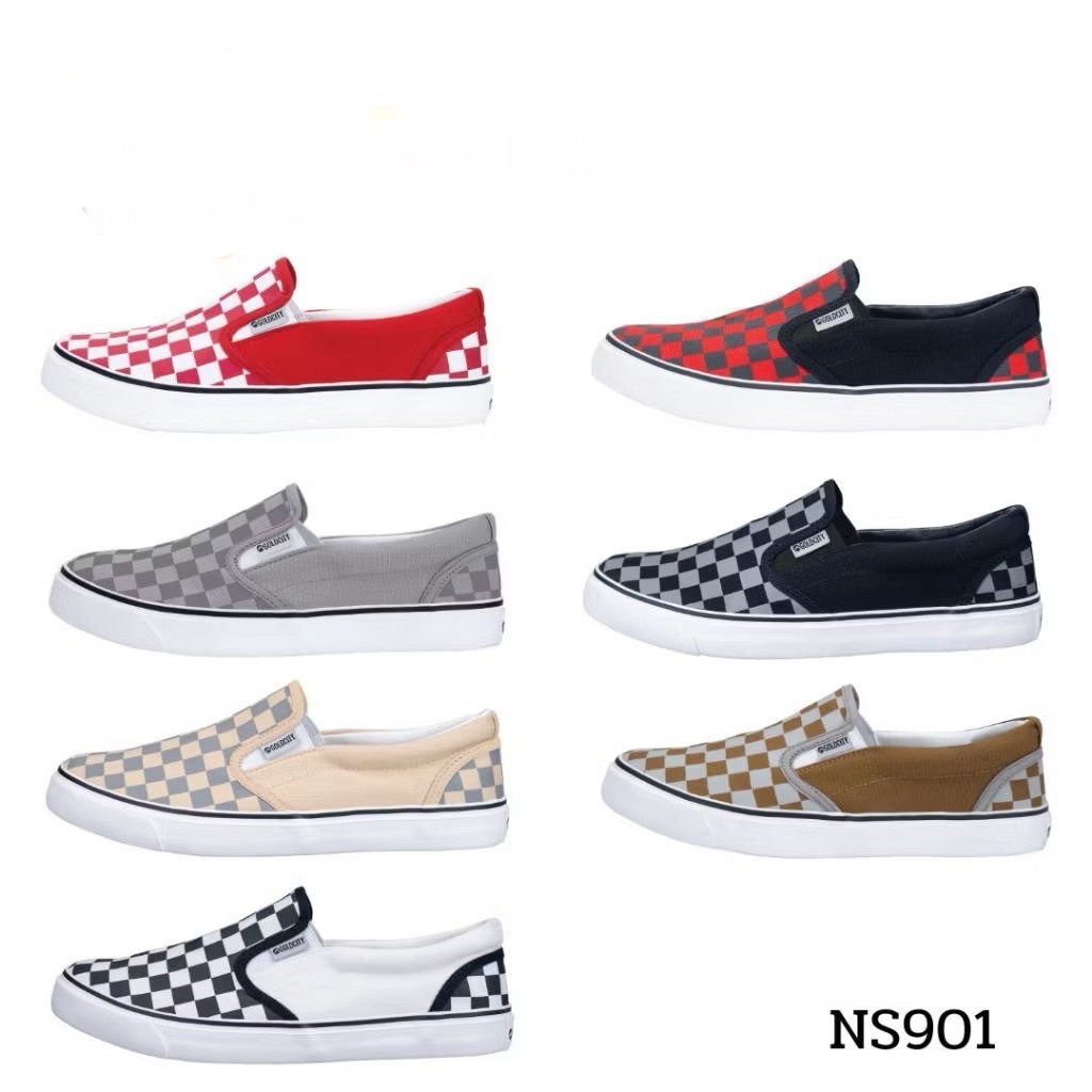 รองเท้าผ้าใบสลิปออน แบบสวม พื้นยางพารา รุ่น NS901&801 SIZE 39-45 มี สีพาสเทล ใหม