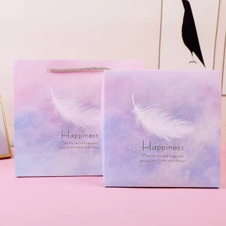 กล่องของขวัญพร้อมถุงกระดาษ กล่องใส่ของขวัญ วันครบรอบวันเกิดเซอร์ไพรส์ใส่ของชำร่วยของรับไหว้ผู้ใหญ่ ฟรีการ์ด