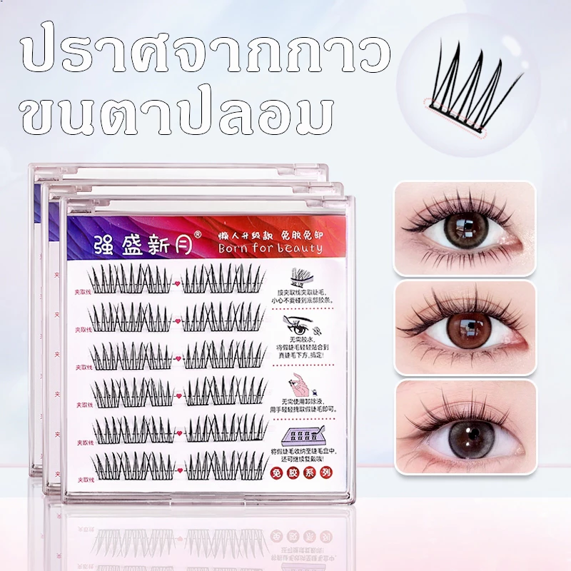 ไม่ต้องใช้กาว ขนตาปลอมธรรมชาติที่มีกาวในตัว ขนตาธรรมชาติ ขนตาปลอมรูปดอกทานตะวันนุ่ม สวยงาม และหรูหรา
