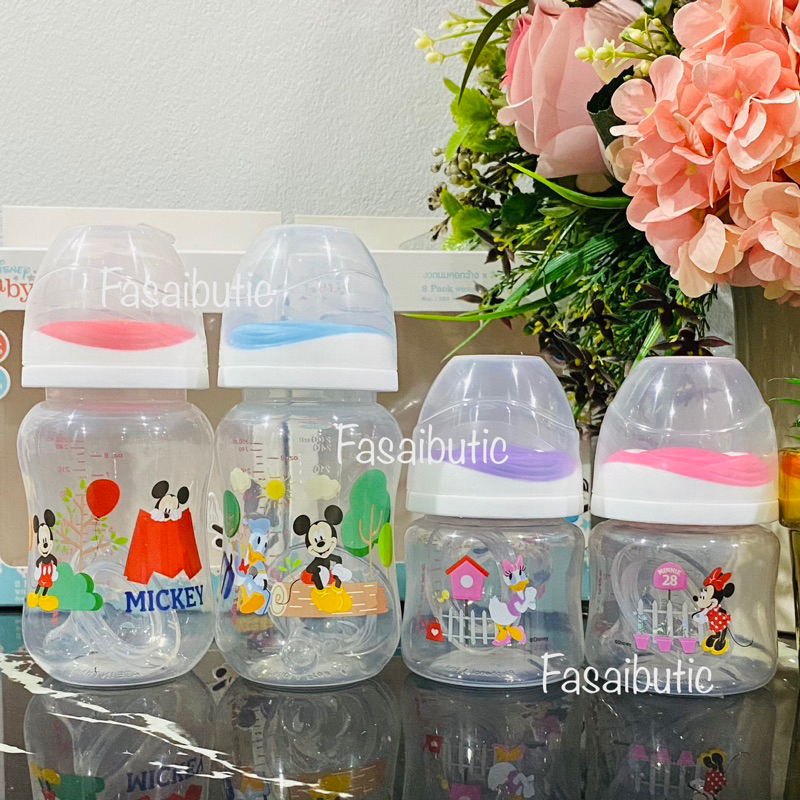 🔥ขวดนมคอกว้าง 4oz. และ 8oz. แพ็ค2ใบ มาพร้อมจุกนม ลายสดใส น่ารัก พร้อมส่งค่ะ