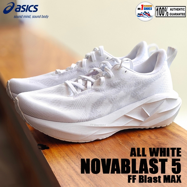 [✨FF Blast MAX] Asics รุ่น Novablast 5 1012B765-100 สี White/ Piedmont grey ของเเท้ 100%