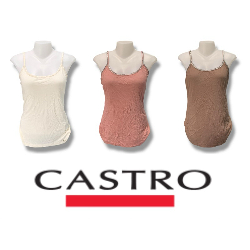 Castro ( GC337 ) เสื้อสายเดี่ยวผู้หญิง ผ้ายืด สีชมพู,น้ำตาล,ครีม เซลพร้อมส่ง
