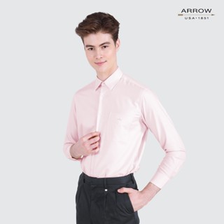 ARROW เสื้อเชิ้ต Non Iron แขนยาว ทรง Comfort Fit สีชมพู MACC…