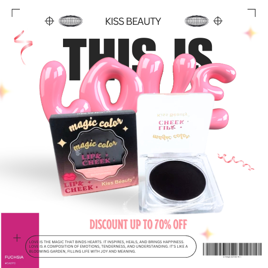 Kiss​ Beauty​ Magic​ Colors​ Lip​ &​ Cheek บลัชดำ​ เนื้อเจลลี่​ บลัชเปลี่ยน​สี