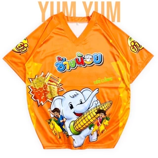 ( N3 ) เสื้อยืดผ้ากีฬาลายฮิต คอวี พิมพ์ลาย เสื้อปุ๋ย L-2XL