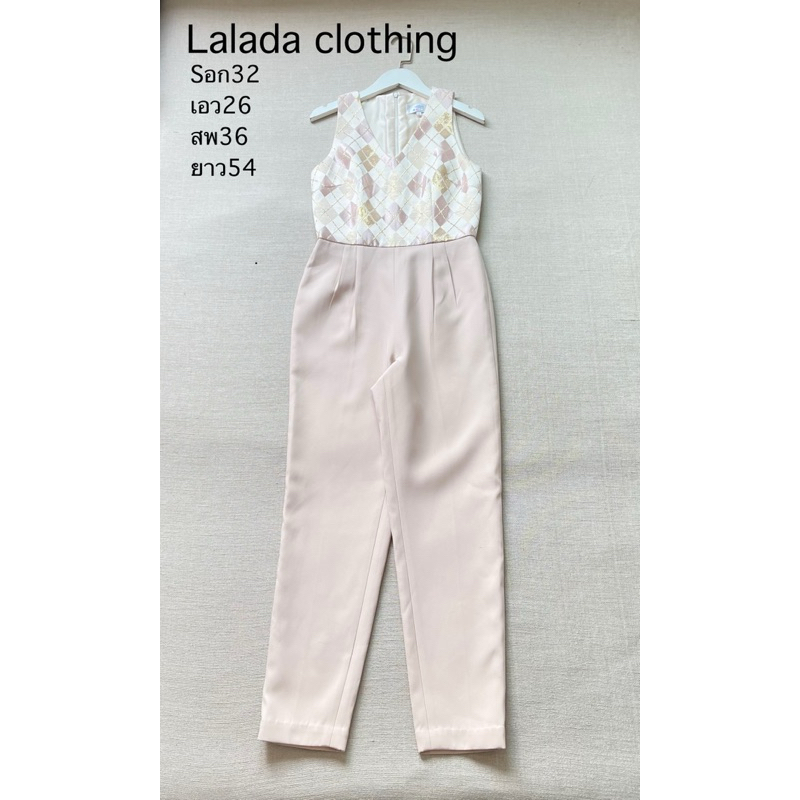 Lalada clothing จั๊มสูทกางเกงผ้าอยู่ทรง ซิปหลัง สภาพดีค่ะ