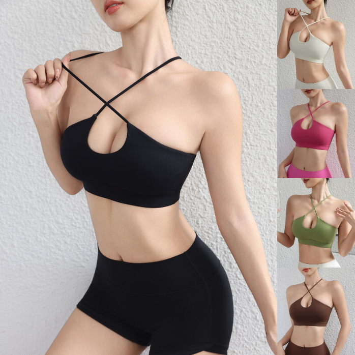 ✨ใหม่✨YOGA-663 (WX49) สปอร์ตบราฟิตเนส เสื้อบราโยคะ Sport Bra สายไขว้หน้า รุ่นใหม่ทรงสวยใส่สบาย