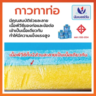 กาวทาท่อพีวีซีPVC ขนาด 120 กรัม(มีแปรงพร้อมใช้งาน) กาวทาท่อPVC น้ำยาประสานท่อพีวีซี ตรา นัมเบอร์วัน(NUMBERONE)