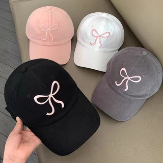 Vogue🌟พร้อมส่ง🌟 หมวกแก็ป (ปีกโบว์) หมวกเบสบอล แฟชั่นเกาหลีcotton cap (MK-1)
