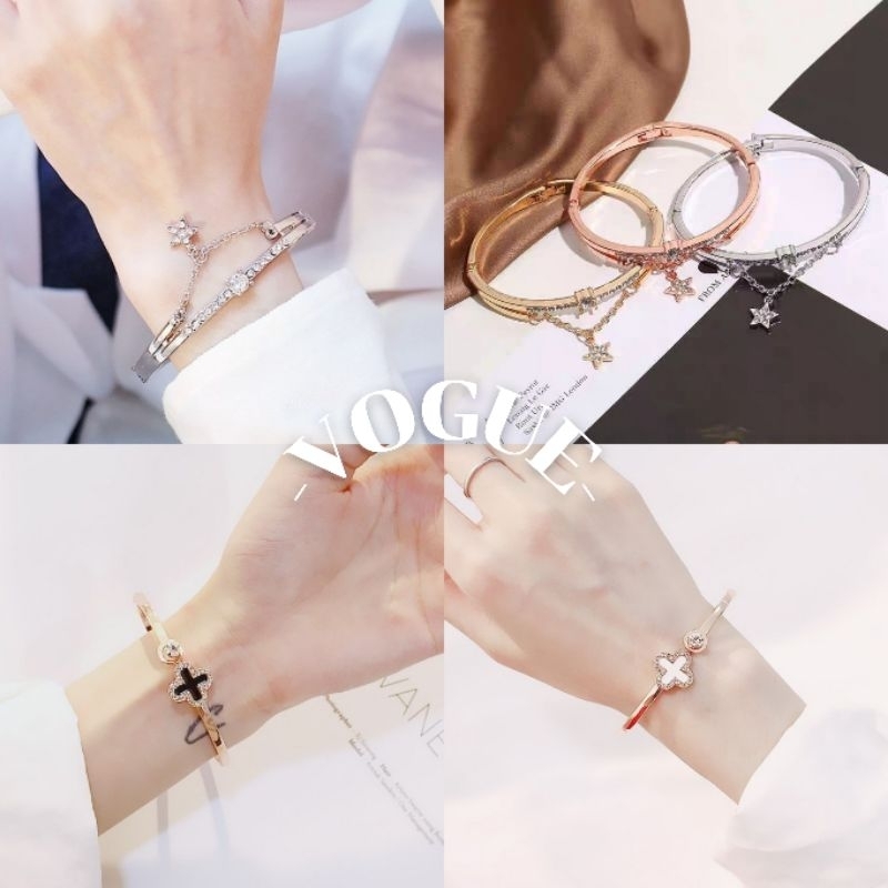 Vogue🌟พร้อมส่ง🌟 กําไลข้อมือดอกไม้ สร้อยข้อมือ เครื่องประดับแฟชั่น สไตล์เกาหลี (BRL-3/BRL-4)