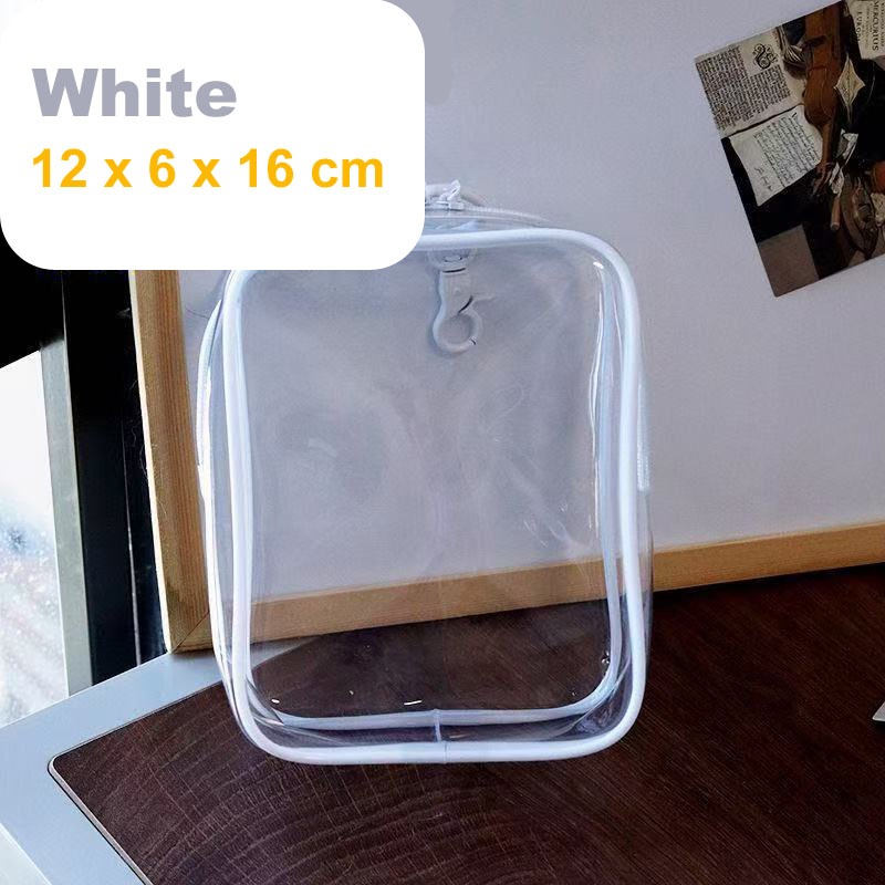 กระเป๋าใสใส่เครื่องสำอาง กระเป๋ากันน้ำ มีตะขอห้อยพกพาได้ กระเป๋าพลาสติก กระเป๋าใส่ของจิปาถะ แบบใสมองเห็นสะดวก - รูปที่ 4