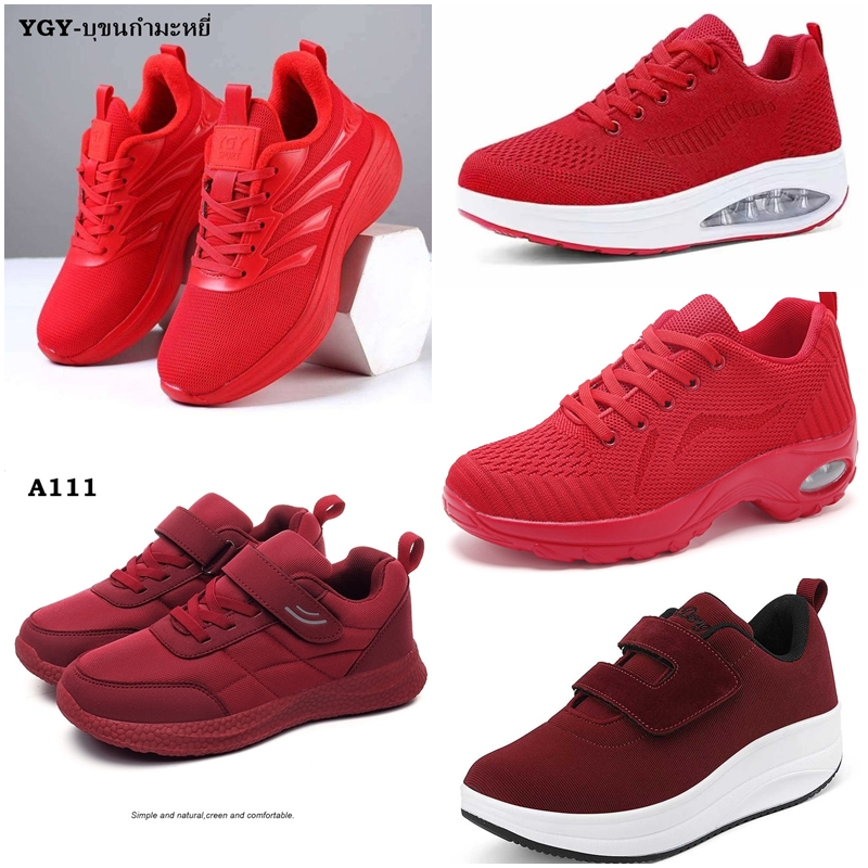 รองเท้าผ้าใบผู้หญิง สีแดง รองเท้าเพื่อสุขภาพ แบรนด์ 2318 ,RUIDENG,A111,YGY,2269 ไซส์ 36-42