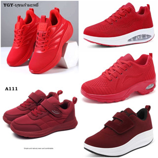รองเท้าผ้าใบผู้หญิง สีแดง รองเท้าเพื่อสุขภาพ แบรนด์ 2318 ,RU…