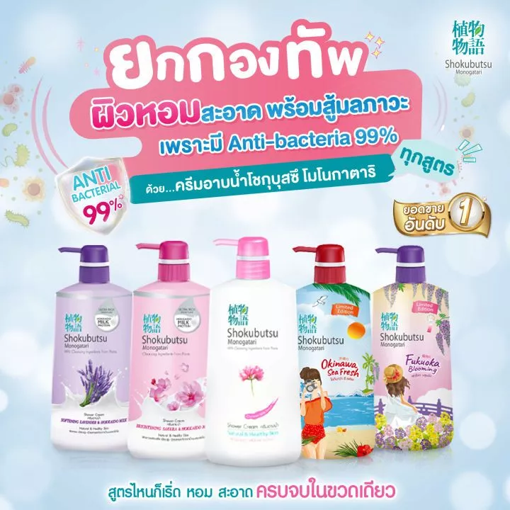 [1 ฟรี 1]  SHOKUBUTSU ครีมอาบน้ำ โชกุบุสซึ ขวดปั๊ม 400 มล. (เลือกสูตร) thumbnail 3