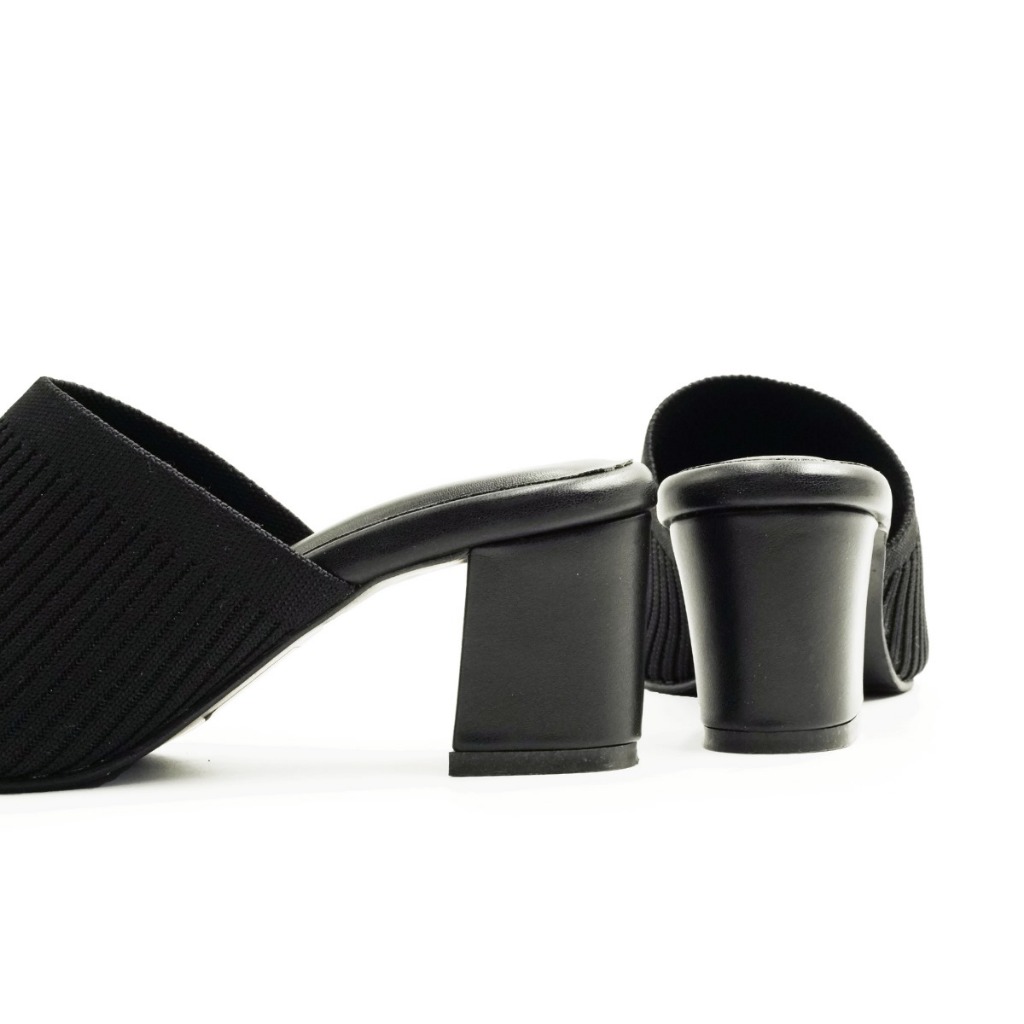 SENSO รองเท้าส้นPUแแบบสวมหน้าผ้ายืด ซับผ้า (PU HEEL) J58046