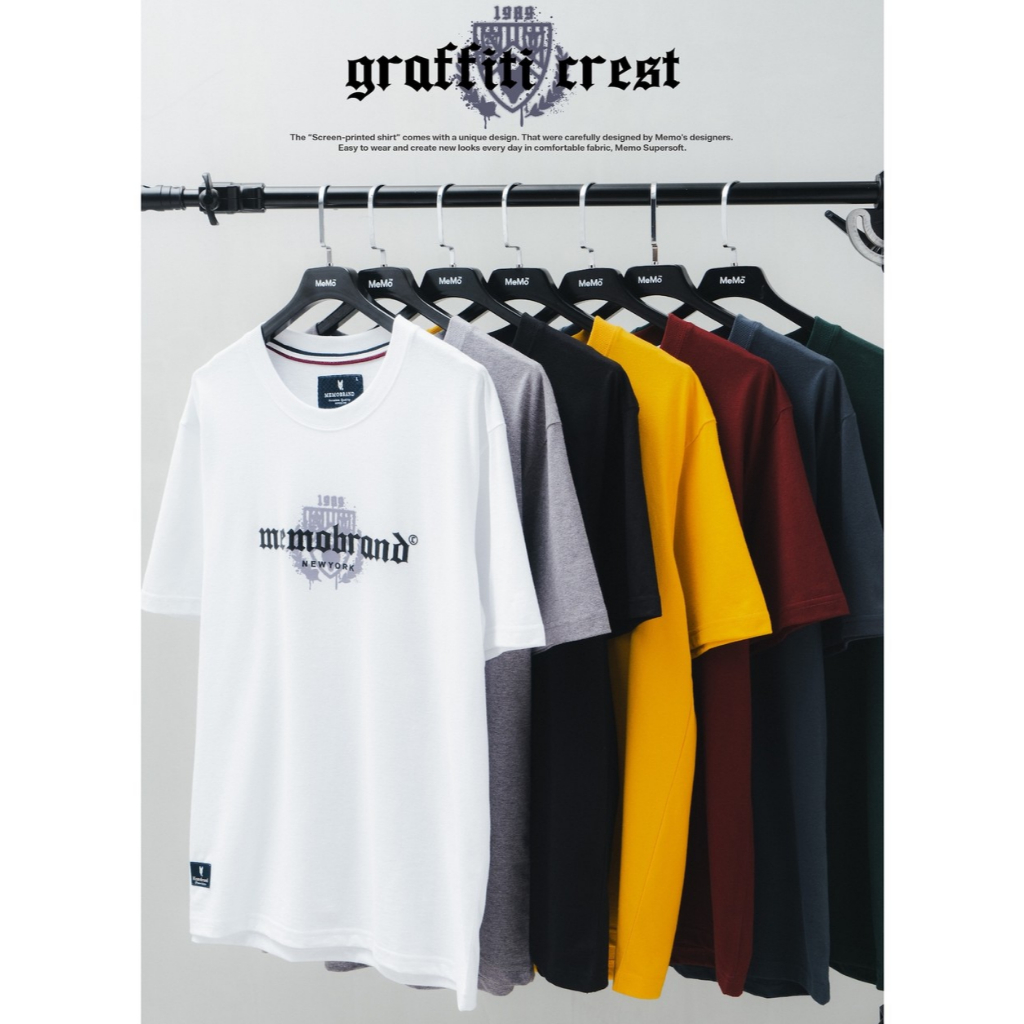 Vibes เสื้อยืด Memo Supersoft Premium ลายสกรีน รุ่น Graffiti Crest สินค้าลิขสิทธิ์แท้