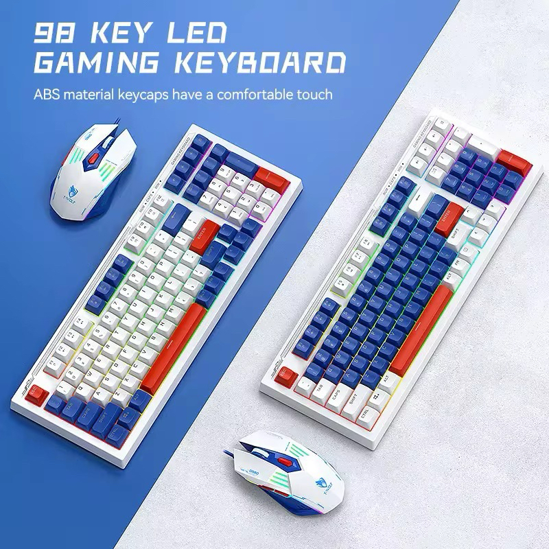 T-WOLF TF610 Gaming Keyboard and Mouse set 98Key Layout