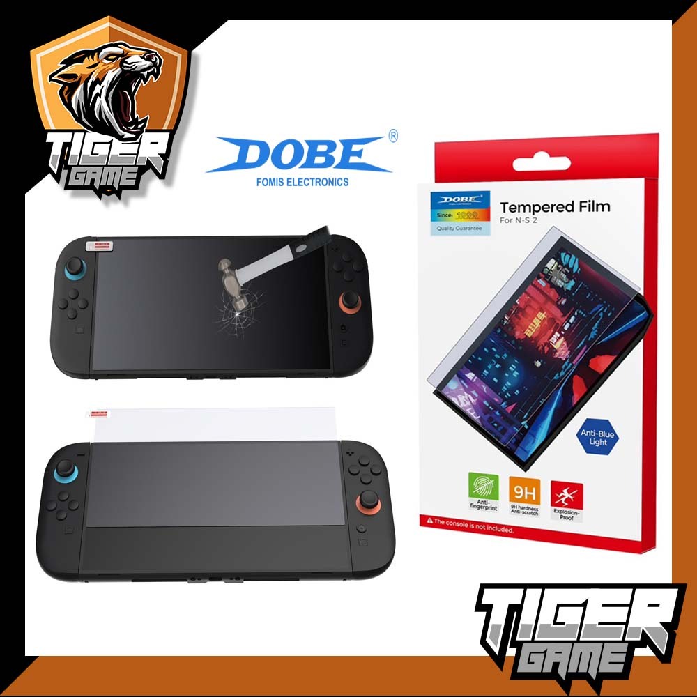 DOBE Tempered Glass for Nintendo Switch 2 *มีกันรอย 2 อัน* (กันรอยกระจก Nintendo Switch 2)(Glass Film Protection Switch)